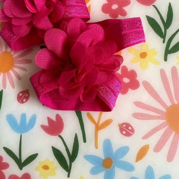 NEW Baby Girl/Infant Pink Floral Ribbon Sandals ๐ - Picture 4 of 5